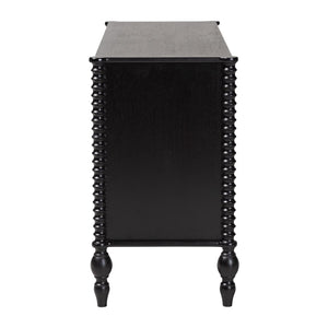 Baxton Studio Baxton Studio Callison Solid Wood Six Drawer Farmhouse Dresser with Spindle Detail Black MG9020-Black-6DW-Dresser