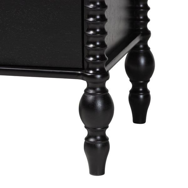 Baxton Studio Baxton Studio Callison Solid Wood Six Drawer Farmhouse Dresser with Spindle Detail Black MG9020-Black-6DW-Dresser