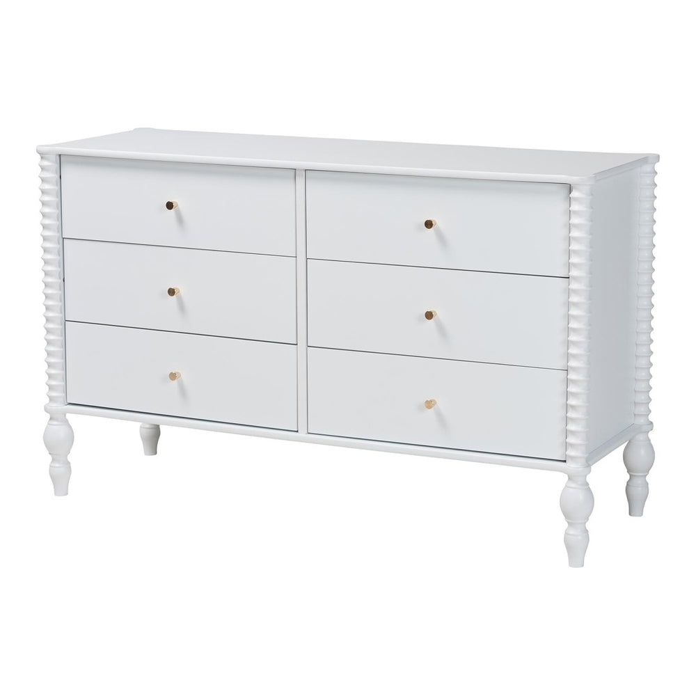 Baxton Studio Baxton Studio Callison Solid Wood Six Drawer Farmhouse Dresser with Spindle Detail White MG9020-White-6DW-Dresser