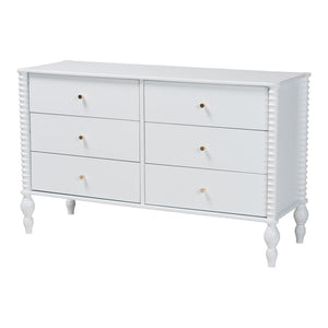 Baxton Studio Baxton Studio Callison Solid Wood Six Drawer Farmhouse Dresser with Spindle Detail White MG9020-White-6DW-Dresser