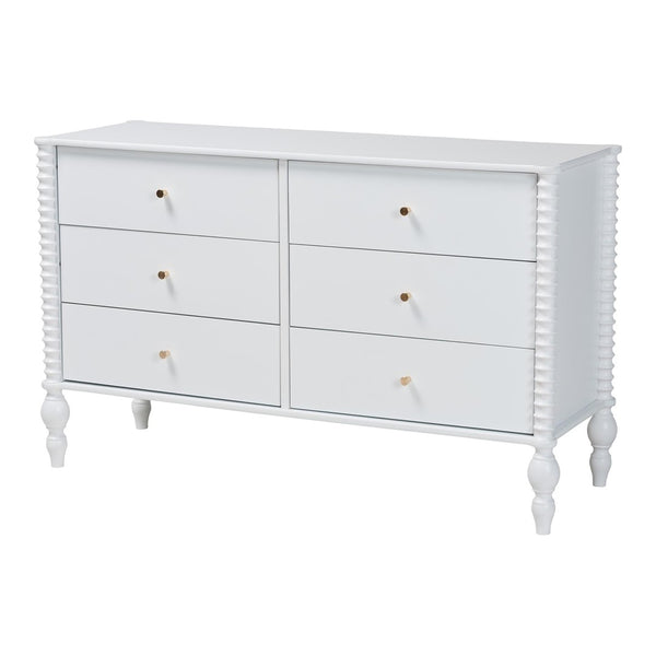 Baxton Studio Baxton Studio Callison Solid Wood Six Drawer Farmhouse Dresser with Spindle Detail White MG9020-White-6DW-Dresser