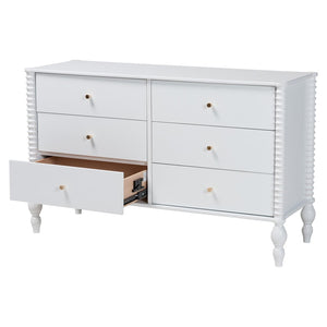 Baxton Studio Baxton Studio Callison Solid Wood Six Drawer Farmhouse Dresser with Spindle Detail White MG9020-White-6DW-Dresser
