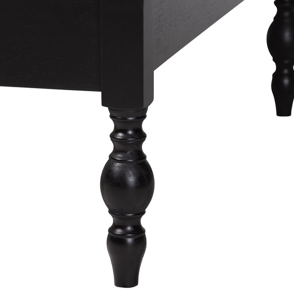 Baxton Studio Baxton Studio Callison Solid Wood Spindle Daybed Farmhouse Twin Sofa Sleeper for Guests Black MG0259-1-Black-Twin-Daybed