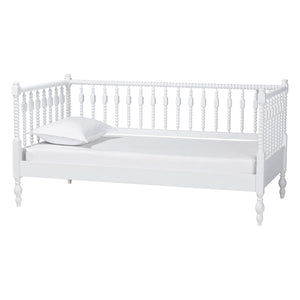 Baxton Studio Baxton Studio Callison Solid Wood Spindle Daybed Farmhouse Twin Sofa Sleeper for Guests White MG0259-1-White-Twin-Daybed