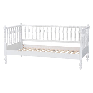 Baxton Studio Baxton Studio Callison Solid Wood Spindle Daybed Farmhouse Twin Sofa Sleeper for Guests White MG0259-1-White-Twin-Daybed