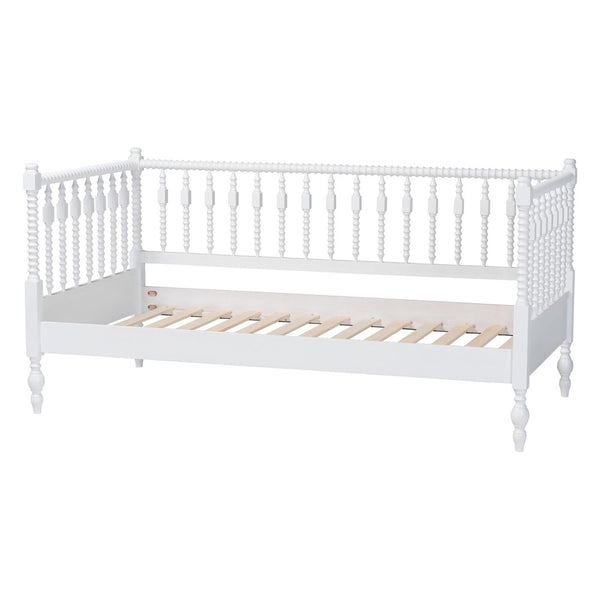 Baxton Studio Baxton Studio Callison Solid Wood Spindle Daybed Farmhouse Twin Sofa Sleeper for Guests White MG0259-1-White-Twin-Daybed