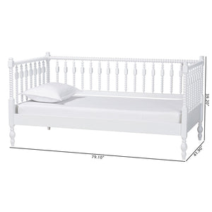 Baxton Studio Baxton Studio Callison Solid Wood Spindle Daybed Farmhouse Twin Sofa Sleeper for Guests White MG0259-1-White-Twin-Daybed
