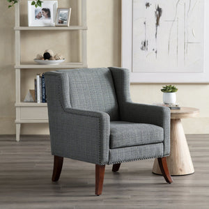 Crestview Collection Modern Indigo Accent Chair - Stylish Comfort For Your Living Room With Sturdy Legs And Plush Cushion Gray Polyester Evfzr4351nnvy