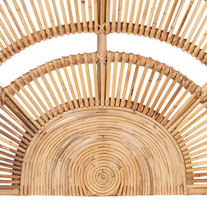 Baxton Studio Bali Luna Natural Rattan Headboard — Handwoven Half-Moon Wall Mount, Coastal Boho Queen Accent MD39885-Luna-Natural Rattan-Queen-HB