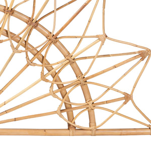 Baxton Studio Bali Solara Natural Rattan Headboard — Handwoven Sunburst Wicker Wall-Mount, Coastal Boho Queen (W63") MD39887-Solara-Natural Rattan-Queen-HB