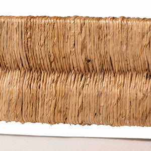 Baxton Studio Bali Ismael Accent Bench - Handwoven Seagrass Two-Seater With Mahogany Frame And Removable Cushion MD39884-Natural Wooden-Cushion-Bench