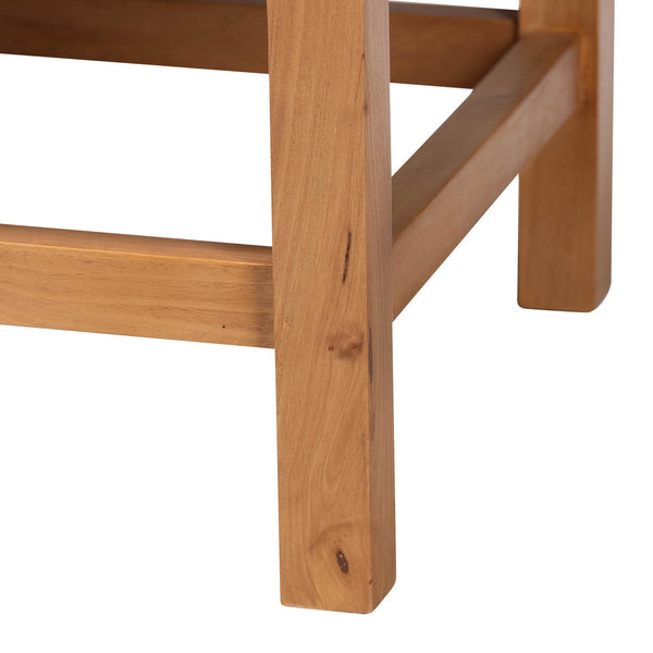 Baxton Studio Bali Ismael Accent Bench - Handwoven Seagrass Two-Seater With Mahogany Frame And Removable Cushion MD39884-Natural Wooden-Cushion-Bench