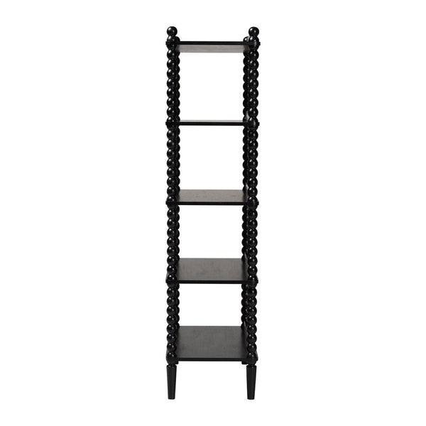 Baxton Studio Baxton Studio Lucera Five Tier Wood Bookcase with Turned Spindle Posts Farmhouse Style Black MG9011-Black-Display Shelf