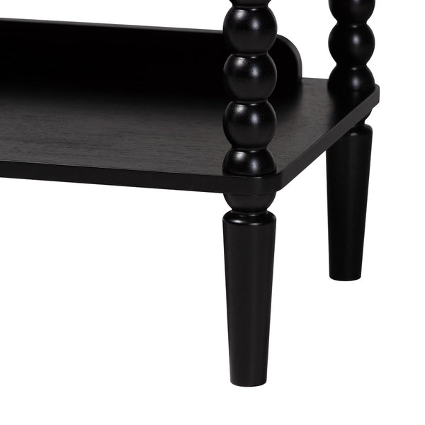 Baxton Studio Baxton Studio Lucera Five Tier Wood Bookcase with Turned Spindle Posts Farmhouse Style Black MG9011-Black-Display Shelf