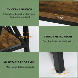 English Elm Hall Console Table Industrial Rustic Two Tier Wood Tone Metal Frame Entryway Sofa T3971P452060