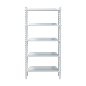 Baxton Studio Baxton Studio Lucera Five Tier Wood Bookcase with Turned Spindle Posts Farmhouse Style White MG9011-White-Display Shelf