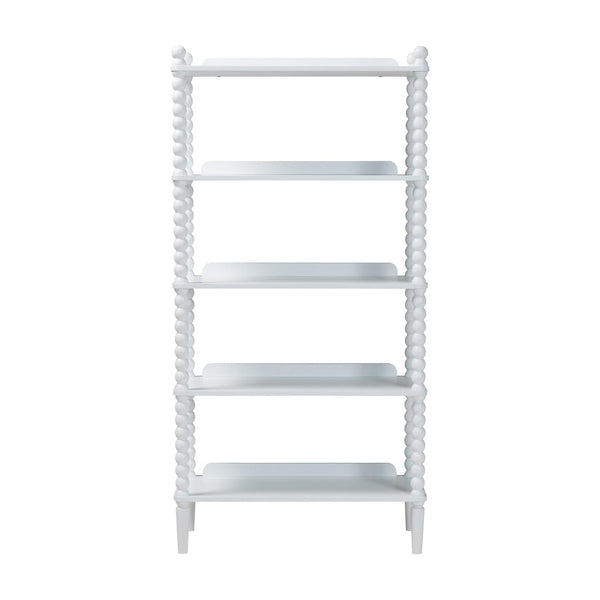 Baxton Studio Baxton Studio Lucera Five Tier Wood Bookcase with Turned Spindle Posts Farmhouse Style White MG9011-White-Display Shelf