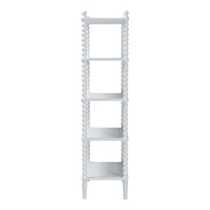 Baxton Studio Baxton Studio Lucera Five Tier Wood Bookcase with Turned Spindle Posts Farmhouse Style White MG9011-White-Display Shelf