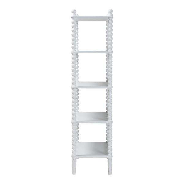 Baxton Studio Baxton Studio Lucera Five Tier Wood Bookcase with Turned Spindle Posts Farmhouse Style White MG9011-White-Display Shelf