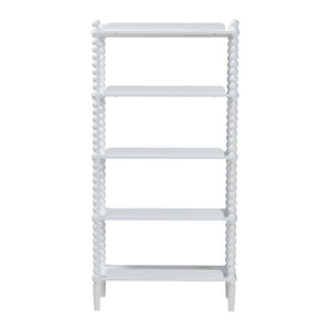 Baxton Studio Baxton Studio Lucera Five Tier Wood Bookcase with Turned Spindle Posts Farmhouse Style White MG9011-White-Display Shelf