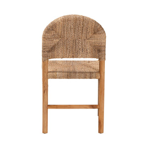 Baxton Studio Bali Cavo Handwoven Seagrass Dining Chair With Mahogany Frame — Boho-Modern, Ergonomic, Fully Assembled Cavo-Honey/Natural Banana-Wooden-DC