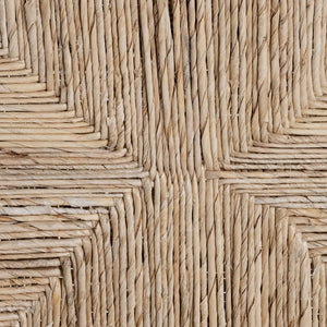 Baxton Studio Bali Handwoven Seagrass Dining Chair With Mahogany Frame, Openwork Back, Sloping Arms, Fully Assembled Onda-Black/Natural Abaca-Wooden-DC