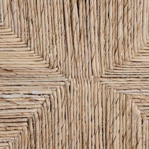 Baxton Studio Bali Handwoven Seagrass Dining Chair With Mahogany Frame, Openwork Back, Sloping Arms, Fully Assembled Onda-Black/Natural Abaca-Wooden-DC