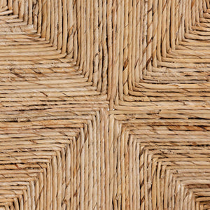 Baxton Studio Bali Fika Dining Chair — Handwoven Seagrass Seat, Mahogany Wishbone Armchair, Boho Coastal Comfort Fika-Natural Wood/Abaca White Weaving-DC