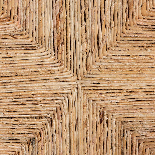 Baxton Studio Bali Fika Counter Stool – Handwoven Seagrass Seat, Mahogany Frame, Wishbone Back & Arms, Boho Chic Fika-Natural Wood/Abaca White Weaving-CS