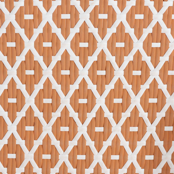 Baxton Studio Bali Mattie Rattan Bistro Chair With Curved Arms, Handwoven Pe-Rattan Accents, Ready-To-Use Indoor/Patio Seating Natural Brown/Beige/White Mattie-Rattan-Beige/White-Arm-DC