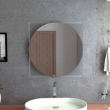 English Elm Mirror Mundip, With Sandblasting Borders, Square Shape