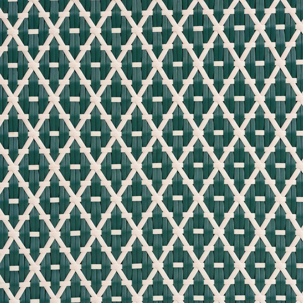 Baxton Studio Bali Mattie Rattan Round Bistro Table — Handwoven Coastal Cafe Accent, Compact Indoor/Patio Dining Natural Brown/Green/White Mattie-Rattan-Green/White-DT