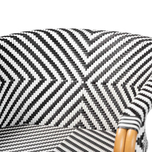 Baxton Studio Bali Max Rattan Bistro Counter Stool — Handwoven Boho Bar Seating, Ergonomic Arms & Footrest Max-Rattan-Black/White/Natural-Arm-CS