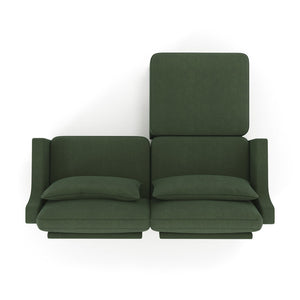 English Elm Two-Seater Sofa Set With Ottoman, Lumbar Pillows & Ergonomic Design – Elegant Chenille In Green! W714S01214-GIGA
