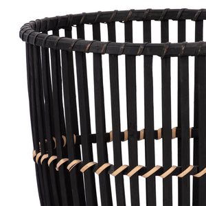 English Elm S/2 Bamboo Footed Planters Matte Black Tapered Sculptural Indoor Organic Modern Decor B079106811