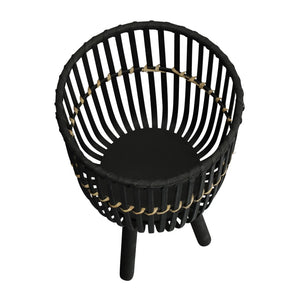 English Elm S/3 Black Bamboo Footed Planters Sculptural Organic Set for Indoor Outdoor Decor B079106812