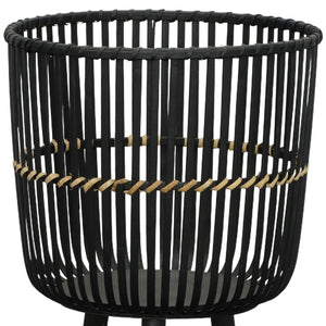English Elm S/3 Black Bamboo Footed Planters Sculptural Organic Set for Indoor Outdoor Decor B079106812