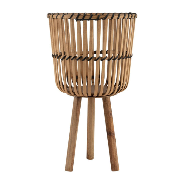 English Elm S/3 Bamboo Footed Planter Set Graduated Sizes Organic Indoor Outdoor Decor B079106813
