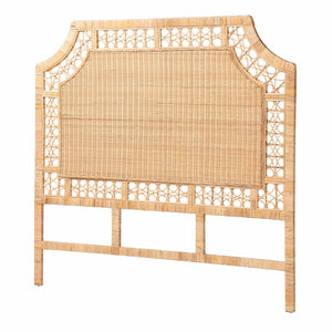 Baxton Studio Bali Hekima Natural Rattan Standalone Headboard For Queen — Handwoven Coastal-Boho, Sustainably Crafted WS228-Honey-Rattan-HB-Queen