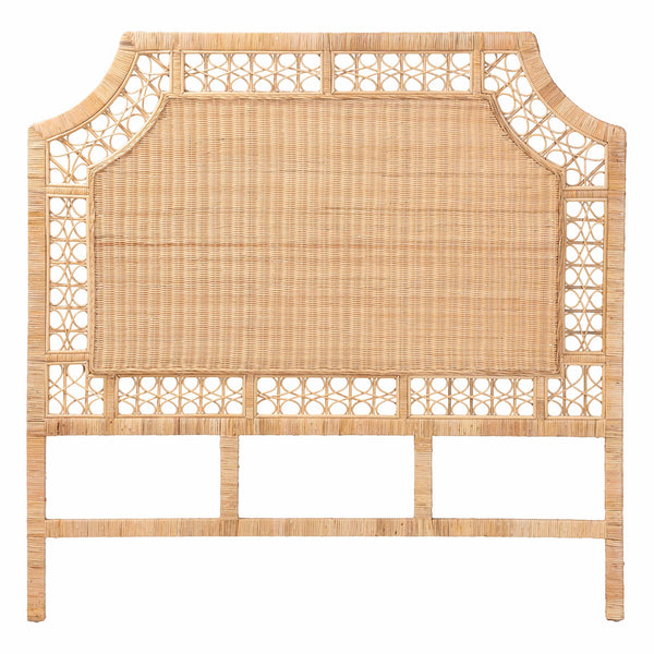 Baxton Studio Bali Hekima Natural Rattan Standalone Headboard For Queen — Handwoven Coastal-Boho, Sustainably Crafted WS228-Honey-Rattan-HB-Queen
