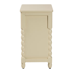 Baxton Studio Bali Kyla Nightstand With 3 Drawers, Spindle Legs & Inset Paneling—Java Hardwood, Ready-To-Use Kyla-Beige-Wooden-NS