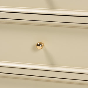 Baxton Studio Bali Kyla Nightstand With 3 Drawers, Spindle Legs & Inset Paneling—Java Hardwood, Ready-To-Use Kyla-Beige-Wooden-NS