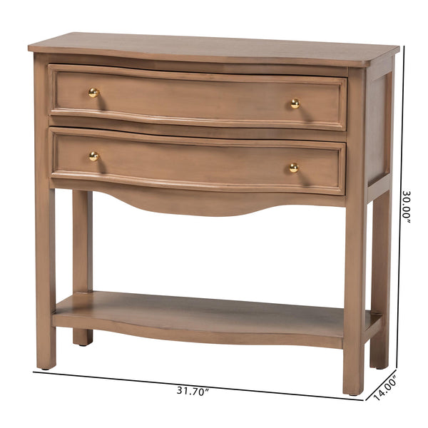 Baxton Studio Bali & Pari Kelila Java Hardwood Console Table with Two Drawers for Entryway or Hallway Kelila-Antq Brown-Wooden-2DRW-Console Table