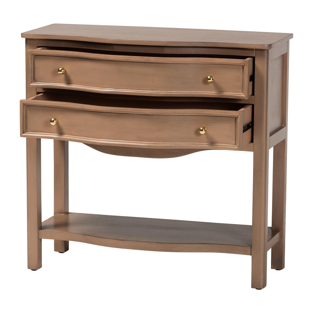 Baxton Studio Bali & Pari Kelila Java Hardwood Console Table with Two Drawers for Entryway or Hallway Kelila-Antq Brown-Wooden-2DRW-Console Table