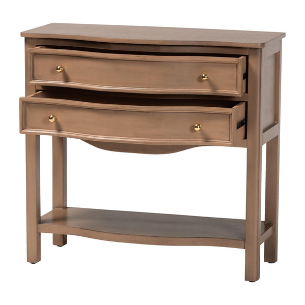 Baxton Studio Bali & Pari Kelila Java Hardwood Console Table with Two Drawers for Entryway or Hallway Kelila-Antq Brown-Wooden-2DRW-Console Table