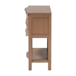Baxton Studio Bali & Pari Kelila Java Hardwood Console Table with Two Drawers for Entryway or Hallway Kelila-Antq Brown-Wooden-2DRW-Console Table