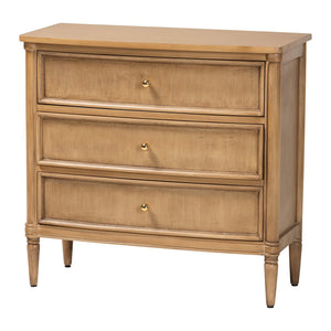 Baxton Studio Bali & Pari Karmel Solid Java Hardwood 3-drawer Chest with Tapered Legs for Bedroom Karmel-Antq Beige-Wooden-3DRW-Chest