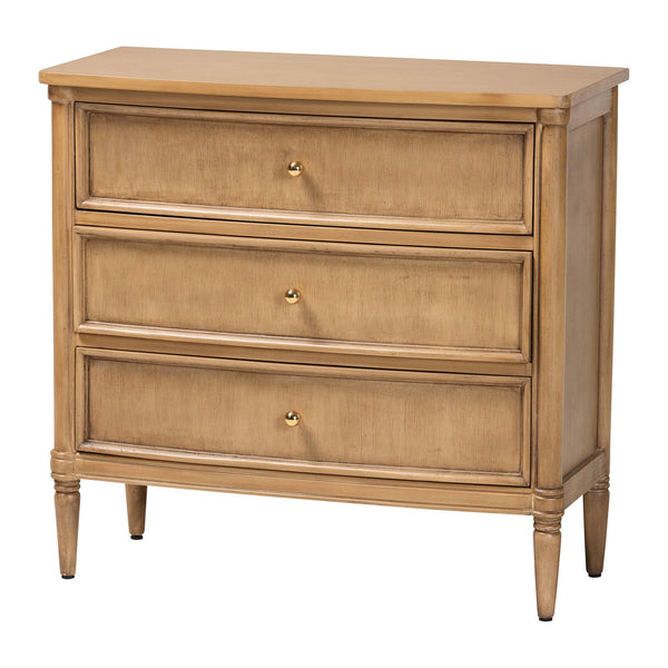 Baxton Studio Bali & Pari Karmel Solid Java Hardwood 3-drawer Chest with Tapered Legs for Bedroom Karmel-Antq Beige-Wooden-3DRW-Chest