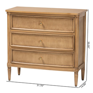 Baxton Studio Bali & Pari Karmel Solid Java Hardwood 3-drawer Chest with Tapered Legs for Bedroom Karmel-Antq Beige-Wooden-3DRW-Chest