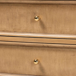 Baxton Studio Bali & Pari Karmel Solid Java Hardwood 3-drawer Chest with Tapered Legs for Bedroom Karmel-Antq Beige-Wooden-3DRW-Chest